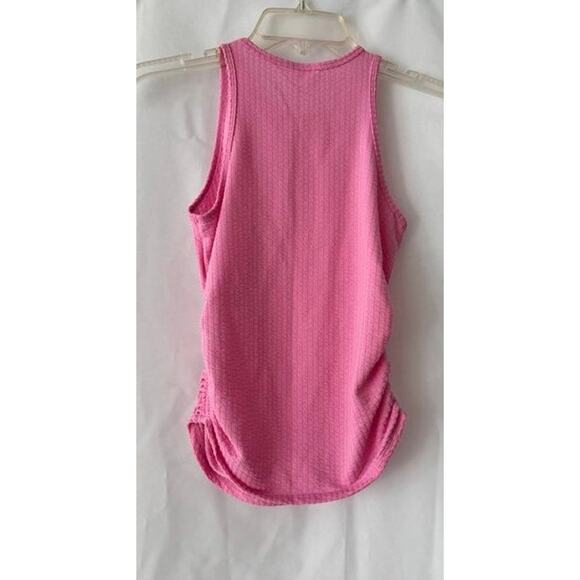 Abercrombie Kids Pink Ruched Tank Top NWT Size 11/12 Textured Ribbed - Picture 7 of 12